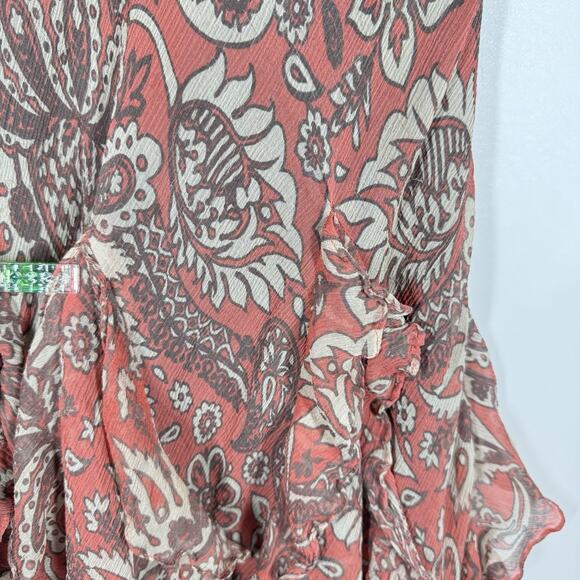 Charter Club Skirt Womens 6 Silk Boho Gypsy 90s Fairy Grunge Peasant Floral FLAW - Picture 7 of 9